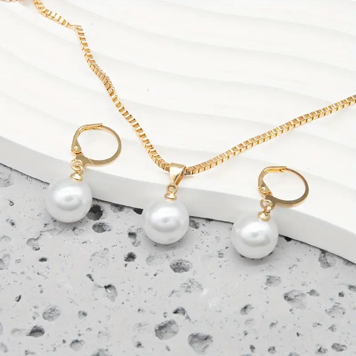 Perlen-Schmuck-Set Golden Grace | Gold