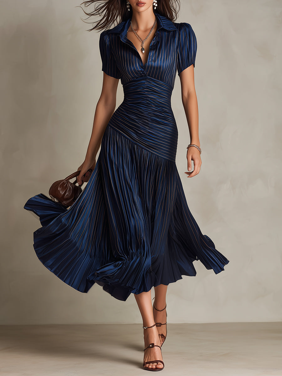 Midikleid aus Satin mit Streifenmuster - Ansicht 5