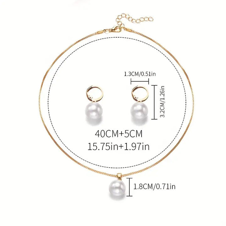 Perlen-Schmuck-Set Golden Grace | Gold