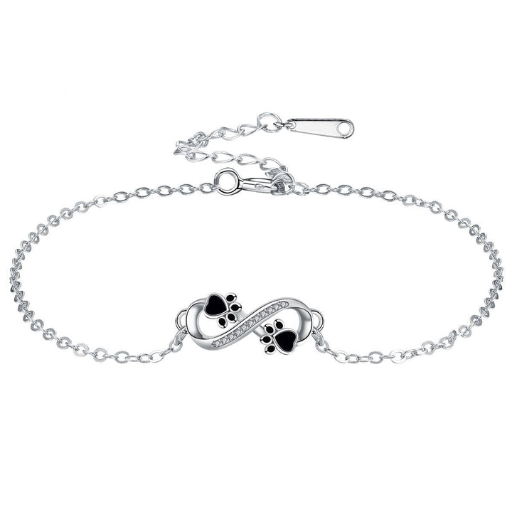 Unendlich Symbol Pfoten Armband mit Zirkonia