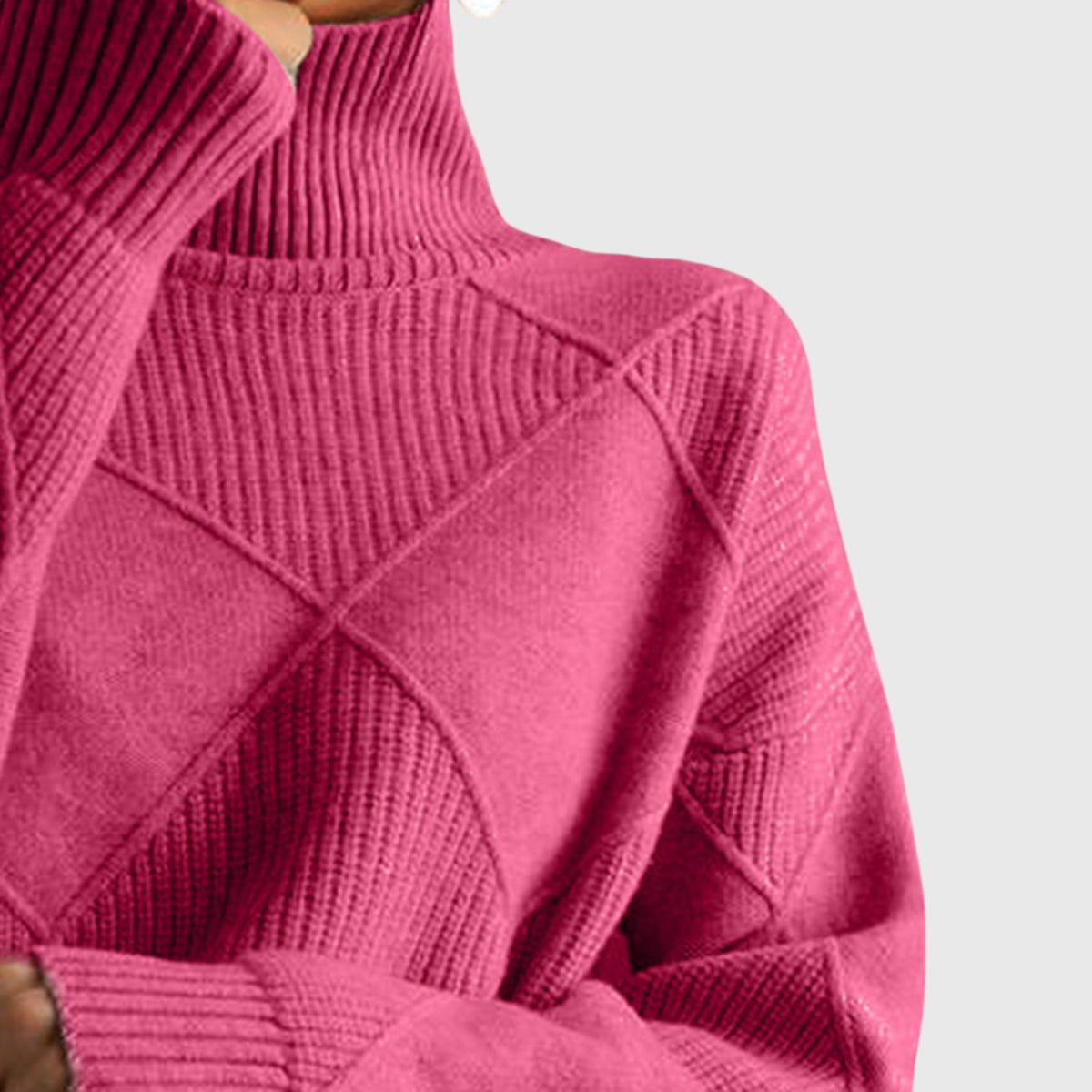 Rollkragenpullover mit Rollkragen in Rose - Ansicht 3