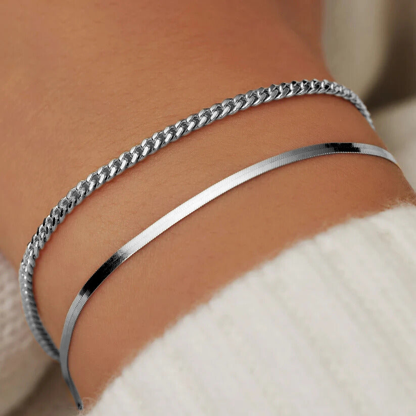 Soleil Serpent Armband | Weißgold