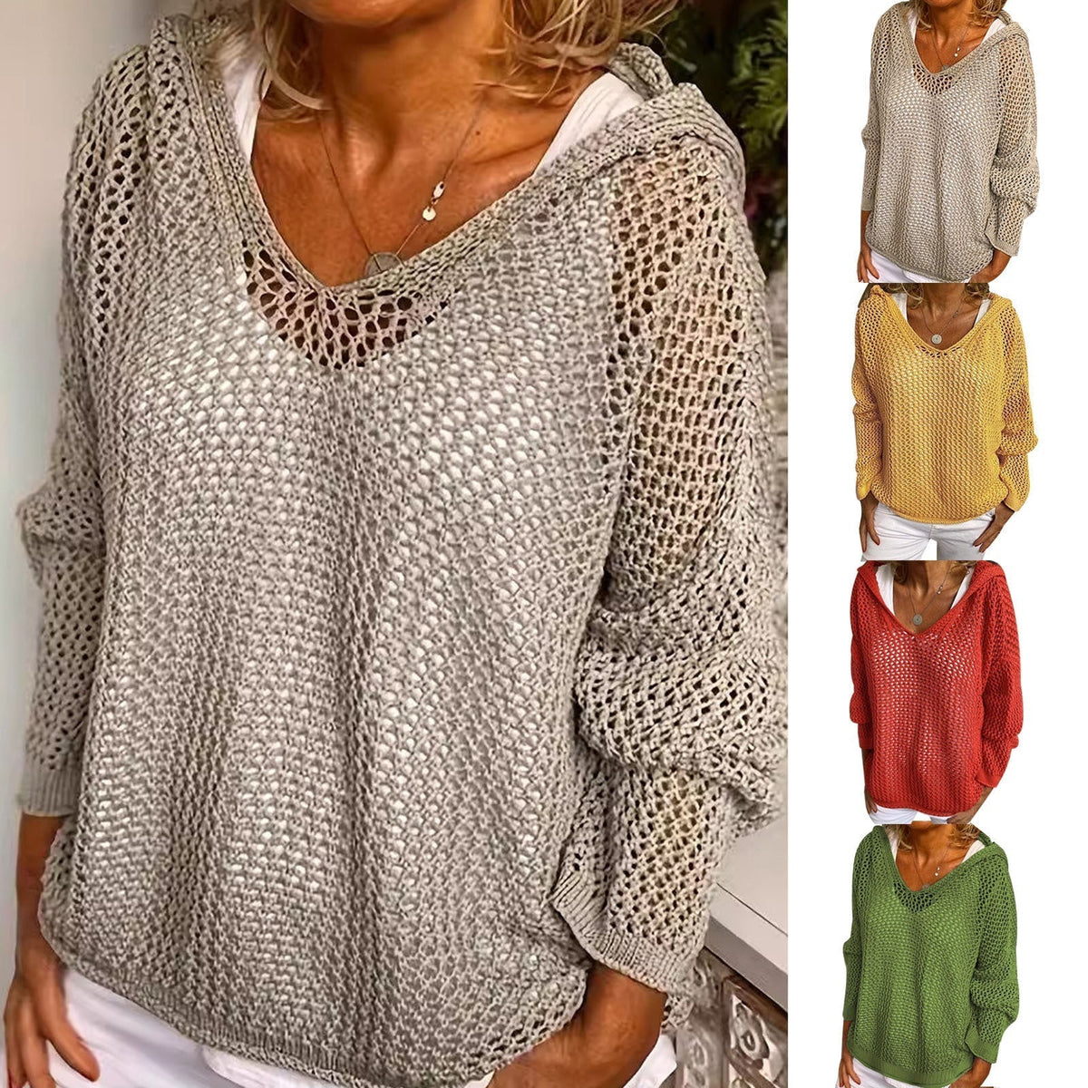 Strickpullover in Khaki