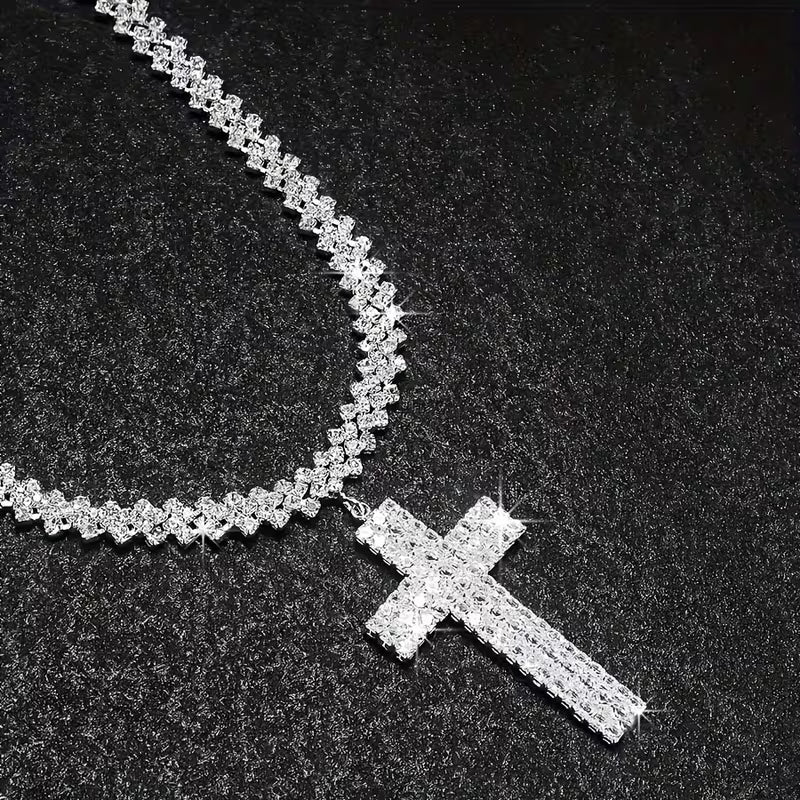 Mehrlagige Strass-Halskette