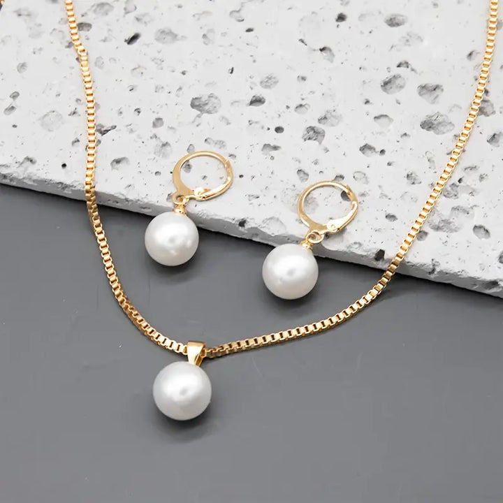 Perlen-Schmuck-Set Golden Grace | Gold