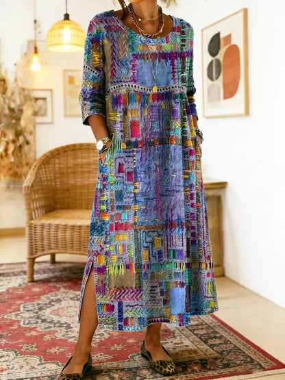 Kleid aus Denim mit Patchwork - Ansicht 2
