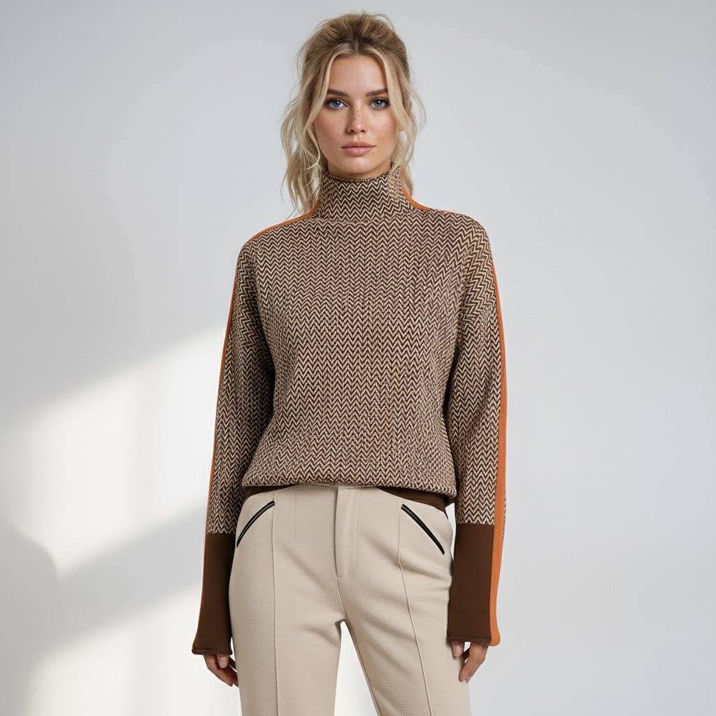 Rollkragenpullover aus Baumwolle mit Rollkragen und Streifenmuster - Ansicht 5