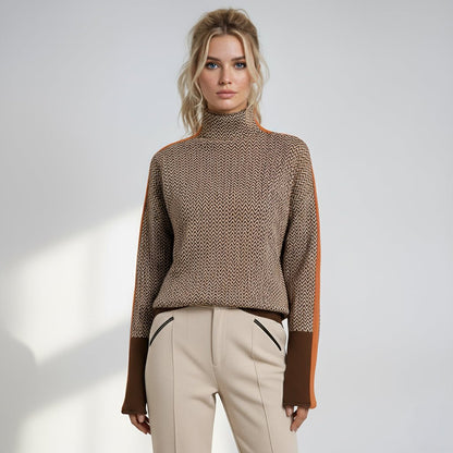 Rollkragenpullover aus Baumwolle mit Rollkragen und Streifenmuster - Ansicht 5