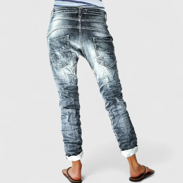 Stoffhose in Schwarz und Grau - Ansicht 3