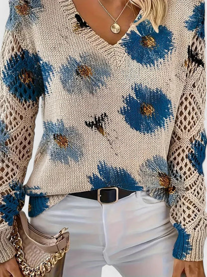 Strickpullover in Blau und Rot - Ansicht 6