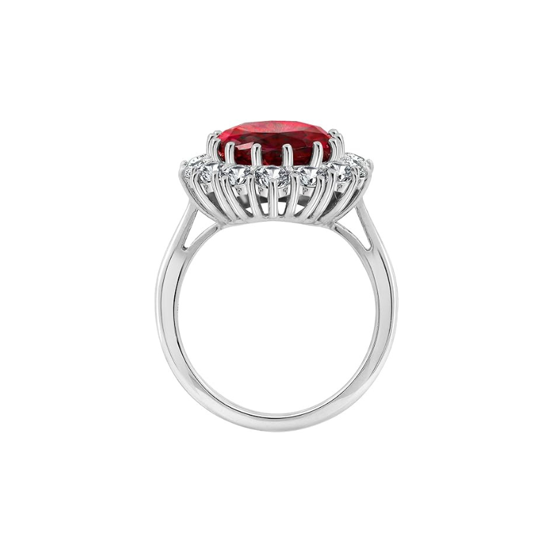 Scarlet Crown Rubin Ring | Weißgold
