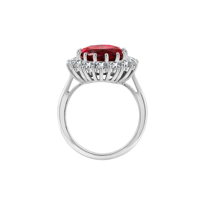 Scarlet Crown Rubin Ring | Weißgold