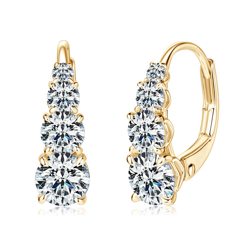 Ohrringe mit vier Steinen Carol | Gold