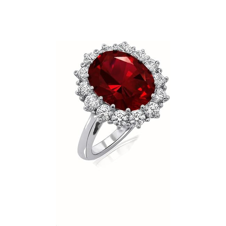 Scarlet Crown Rubin Ring | Weißgold