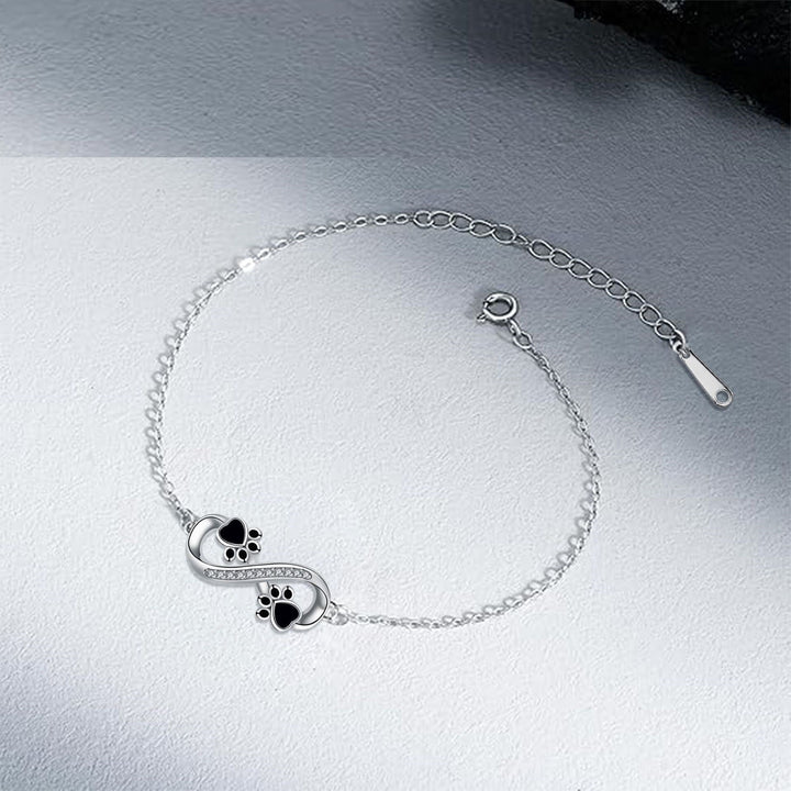 Unendlich Symbol Pfoten Armband mit Zirkonia