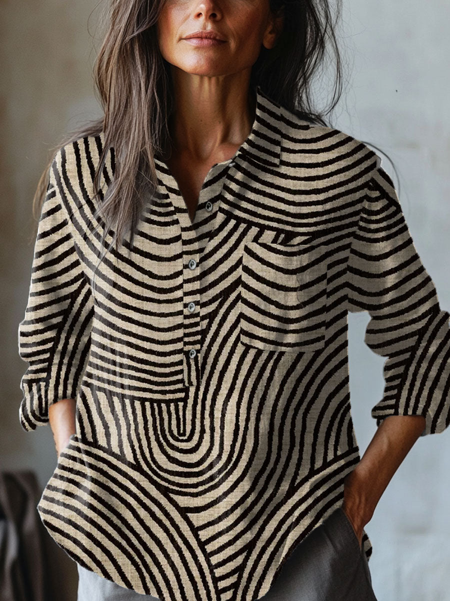 Hemdbluse mit Streifenmuster für Damen