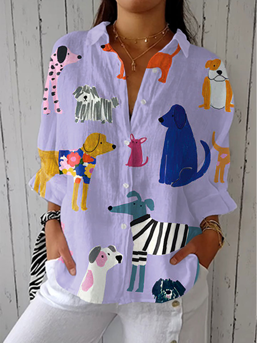 Bluse mit Knopfleiste in Multicolor für Damen