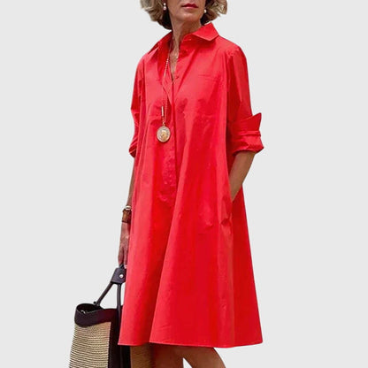 Kleid mit Taschen in Rot