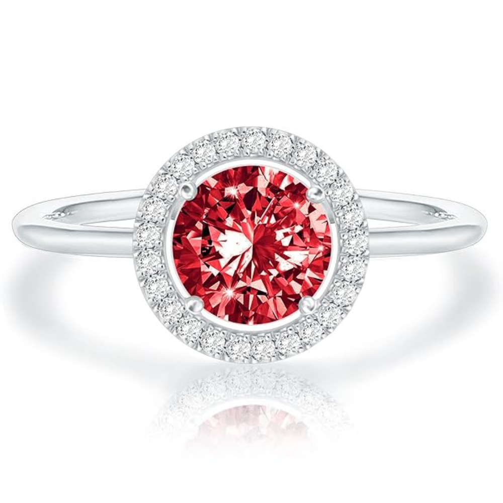 Crimson Glow Promise Rubin Ring | Weißgold