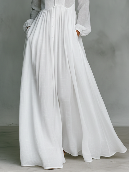Maxikleid mit Knopfleiste in White (Almost Sold Out) - Ansicht 4