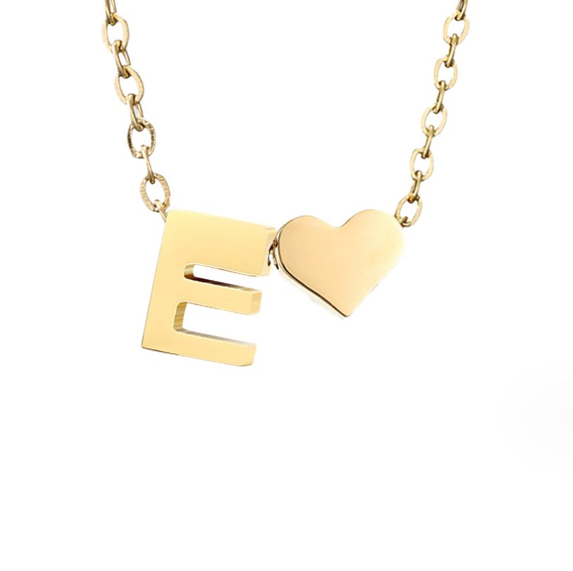 Zeitloses Initial-Halsband mit Herzanhänger