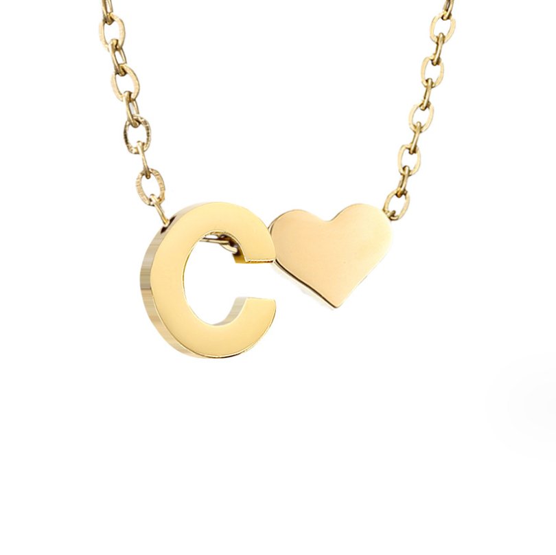 Zeitloses Initial-Halsband mit Herzanhänger