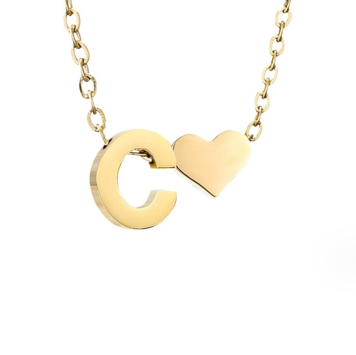 Zeitloses Initial-Halsband mit Herzanhänger