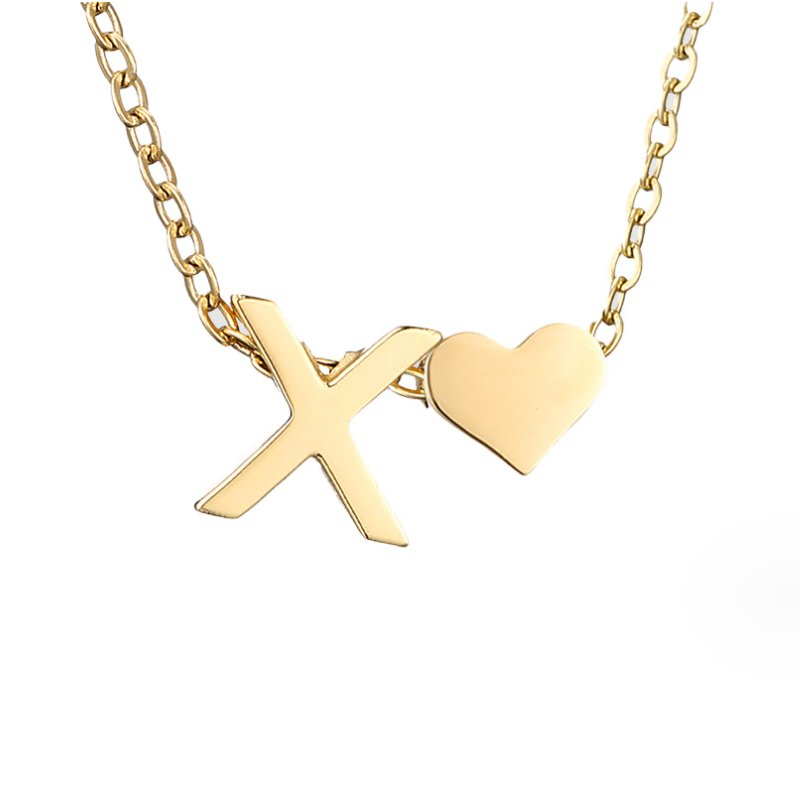 Zeitloses Initial-Halsband mit Herzanhänger
