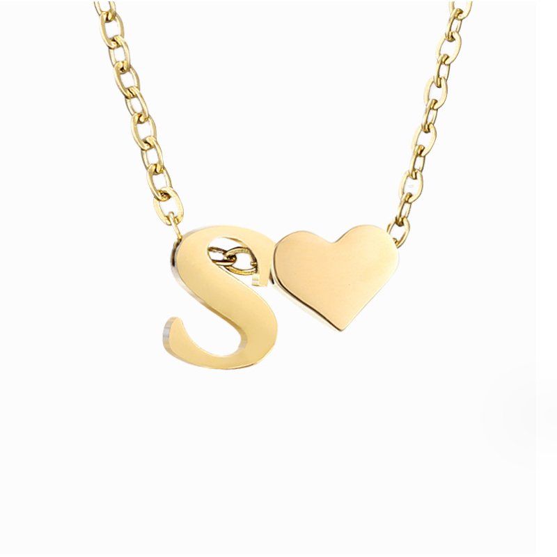 Zeitloses Initial-Halsband mit Herzanhänger