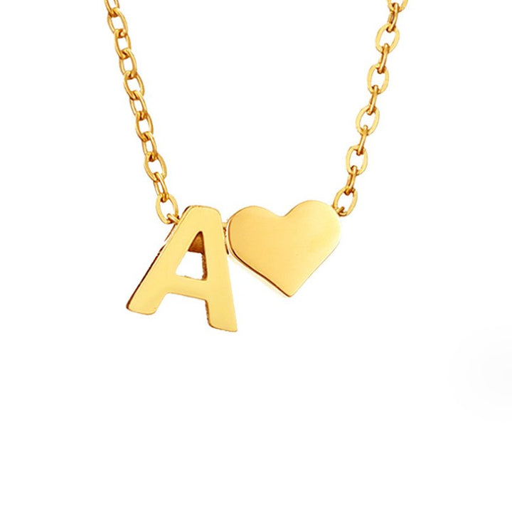 Zeitloses Initial-Halsband mit Herzanhänger