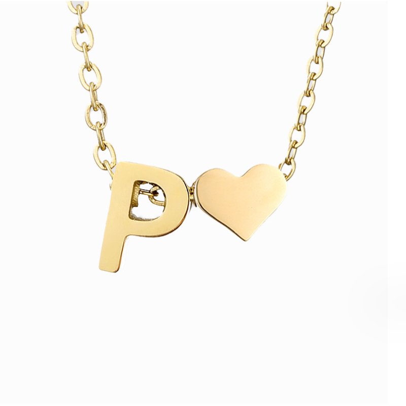 Zeitloses Initial-Halsband mit Herzanhänger