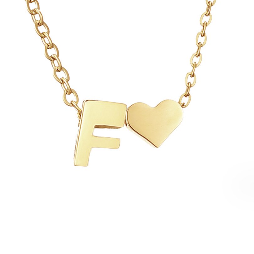 Zeitloses Initial-Halsband mit Herzanhänger