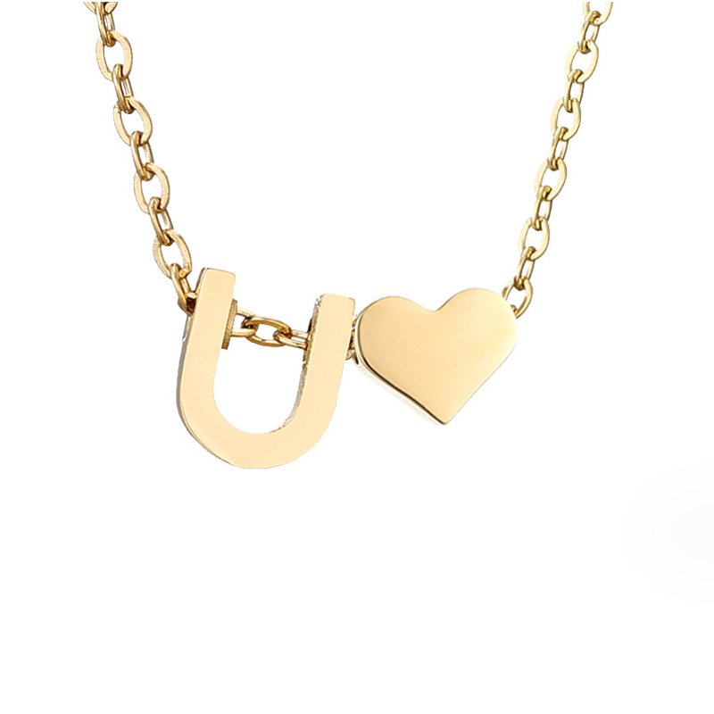 Zeitloses Initial-Halsband mit Herzanhänger