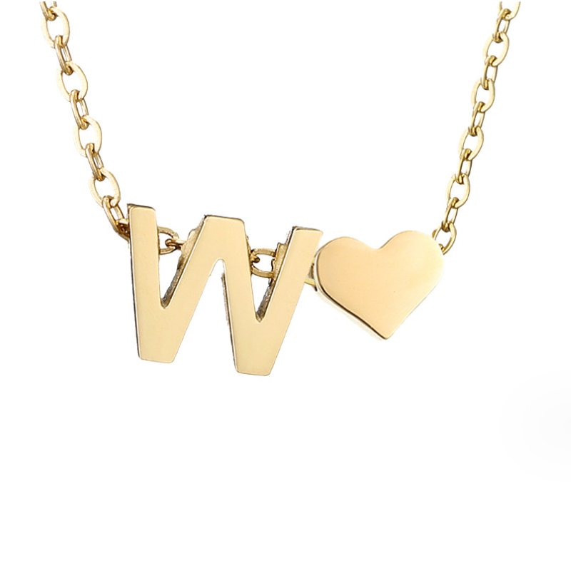 Zeitloses Initial-Halsband mit Herzanhänger