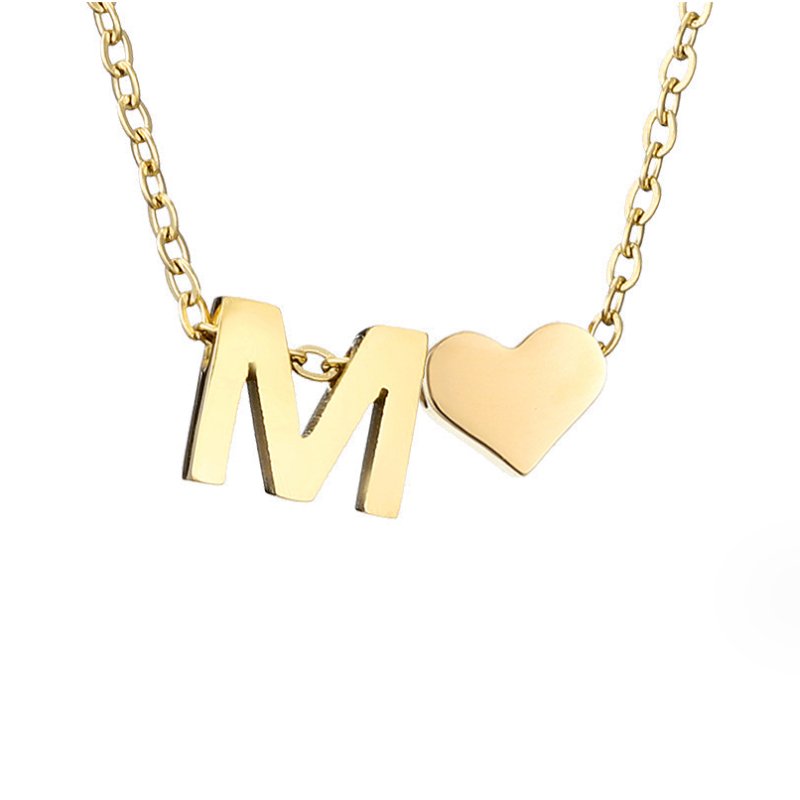 Zeitloses Initial-Halsband mit Herzanhänger