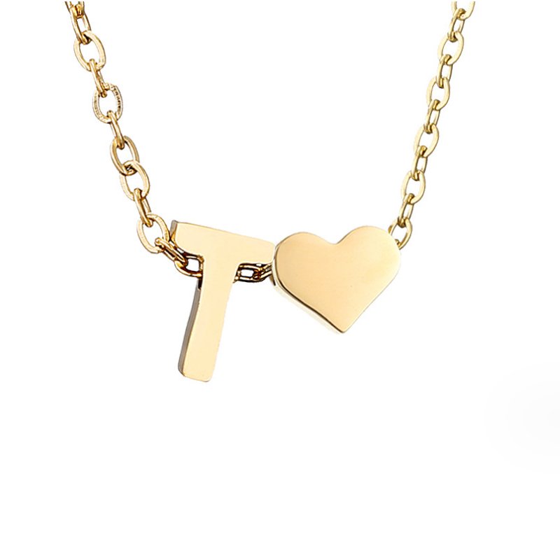 Zeitloses Initial-Halsband mit Herzanhänger