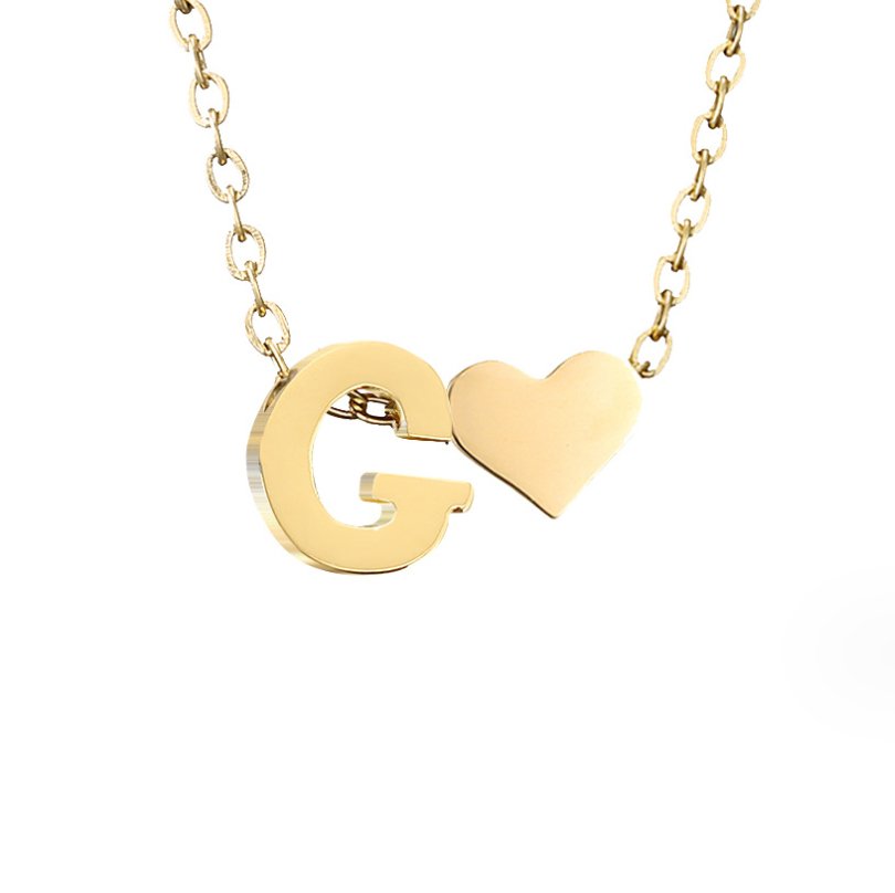 Zeitloses Initial-Halsband mit Herzanhänger