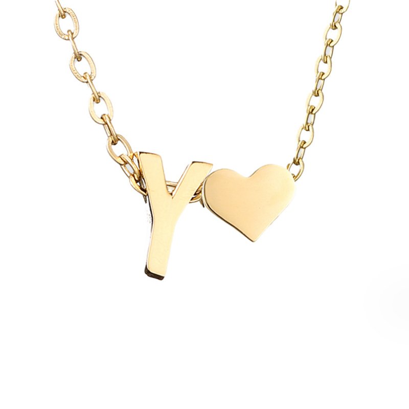 Zeitloses Initial-Halsband mit Herzanhänger