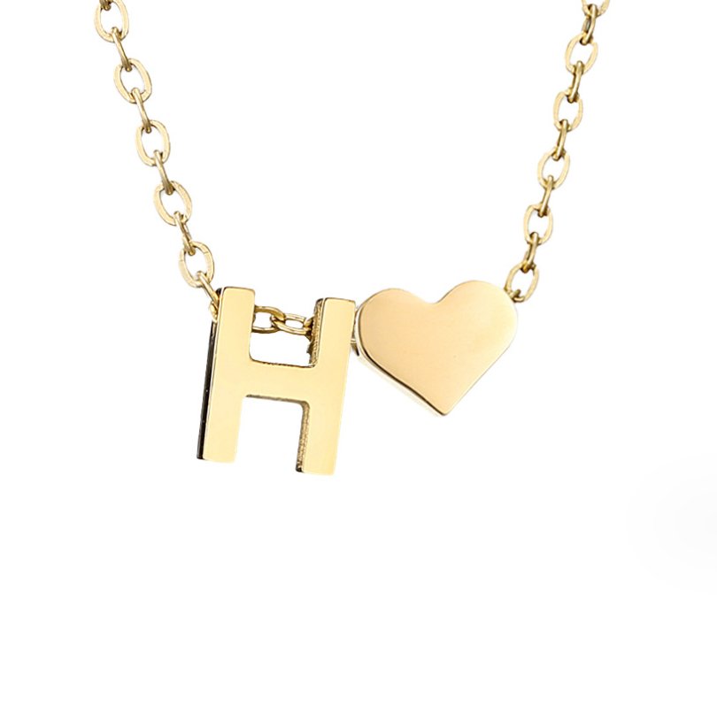 Zeitloses Initial-Halsband mit Herzanhänger