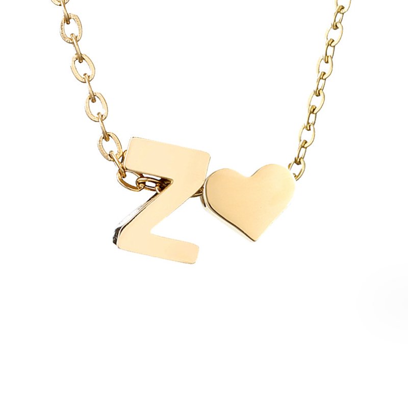 Zeitloses Initial-Halsband mit Herzanhänger