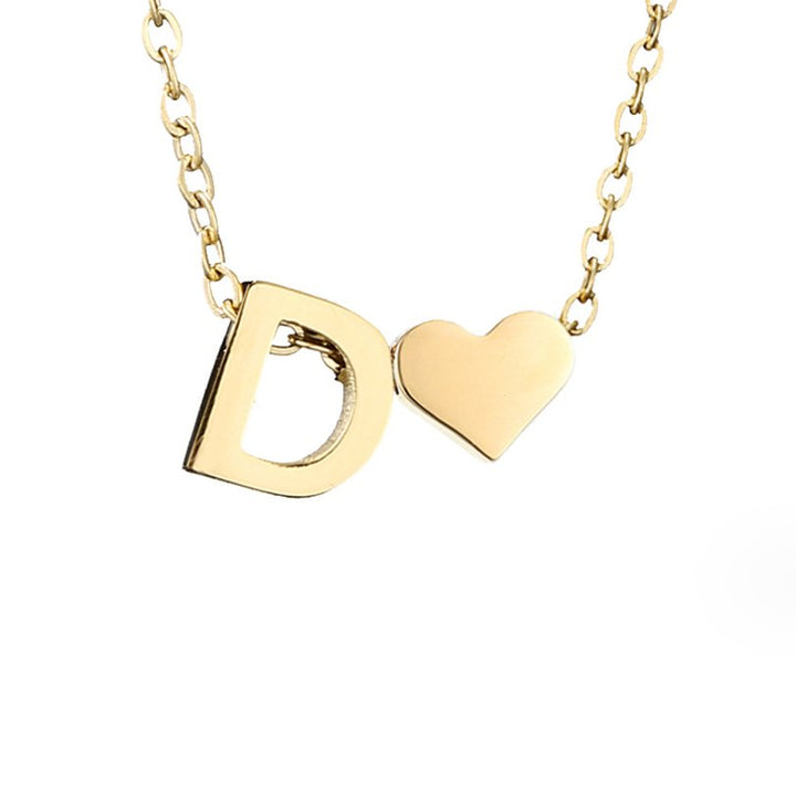 Zeitloses Initial-Halsband mit Herzanhänger