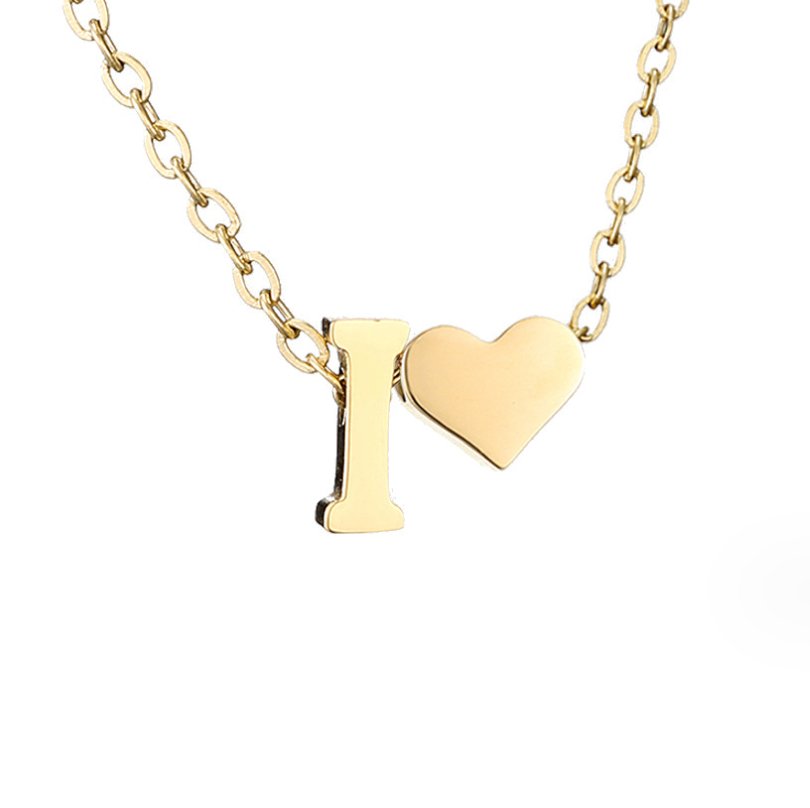 Zeitloses Initial-Halsband mit Herzanhänger