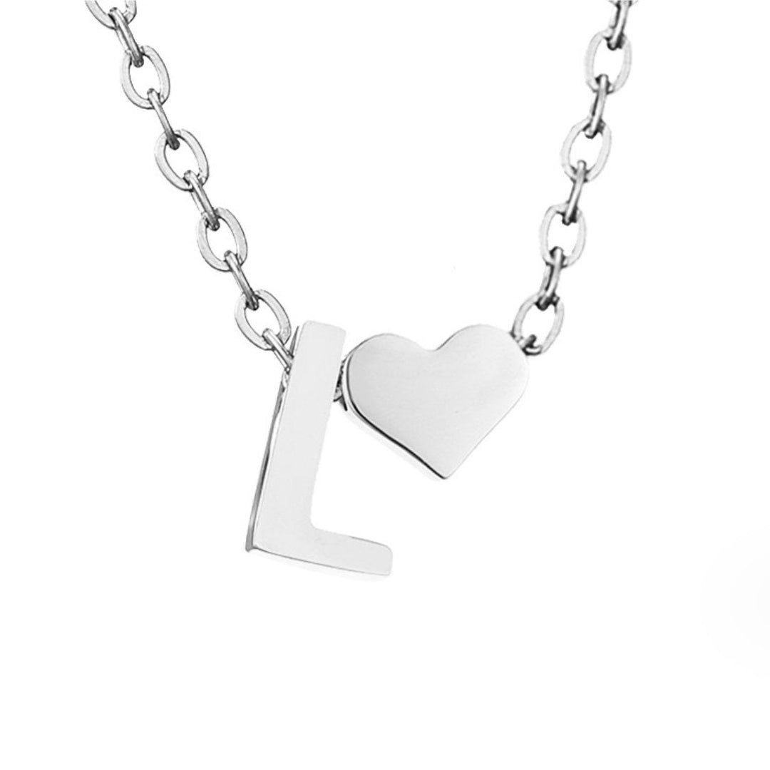 Zeitloses Initial-Halsband mit Herzanhänger