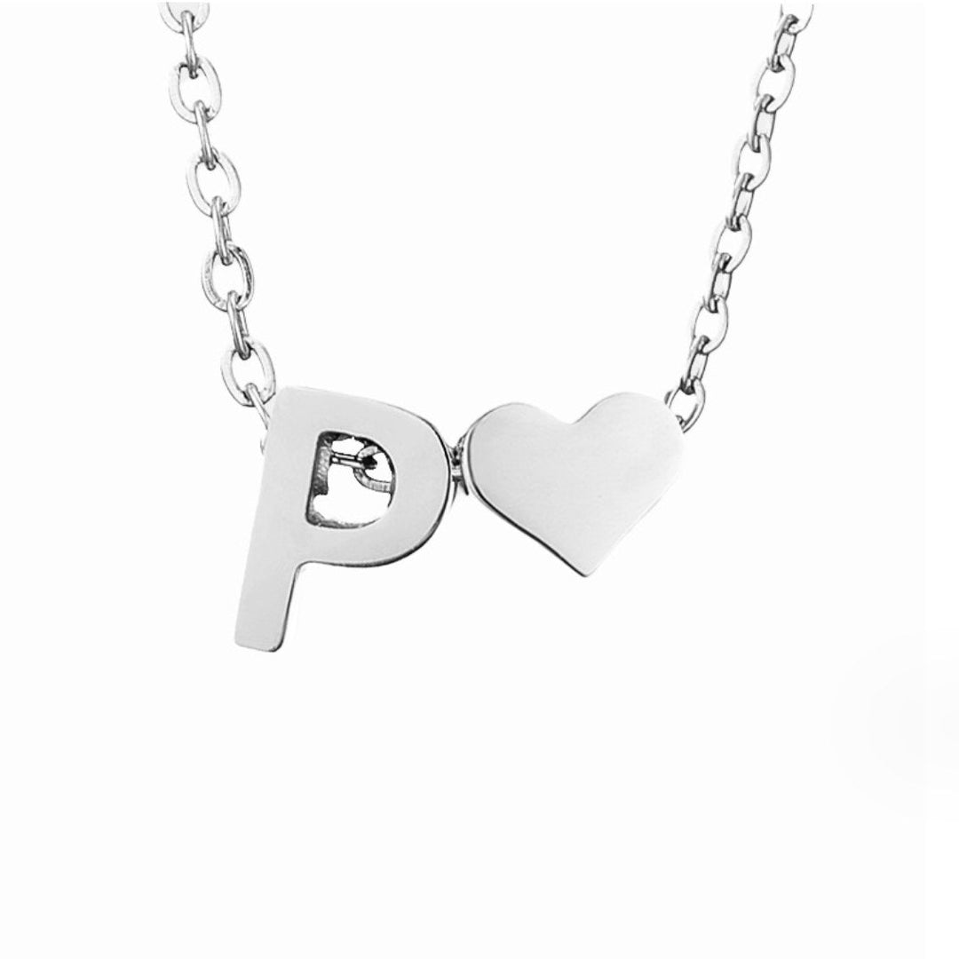 Zeitloses Initial-Halsband mit Herzanhänger