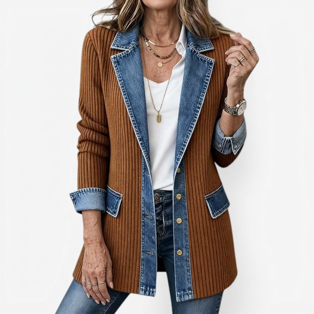 Jacke in Blau und Weiss - Ansicht 6