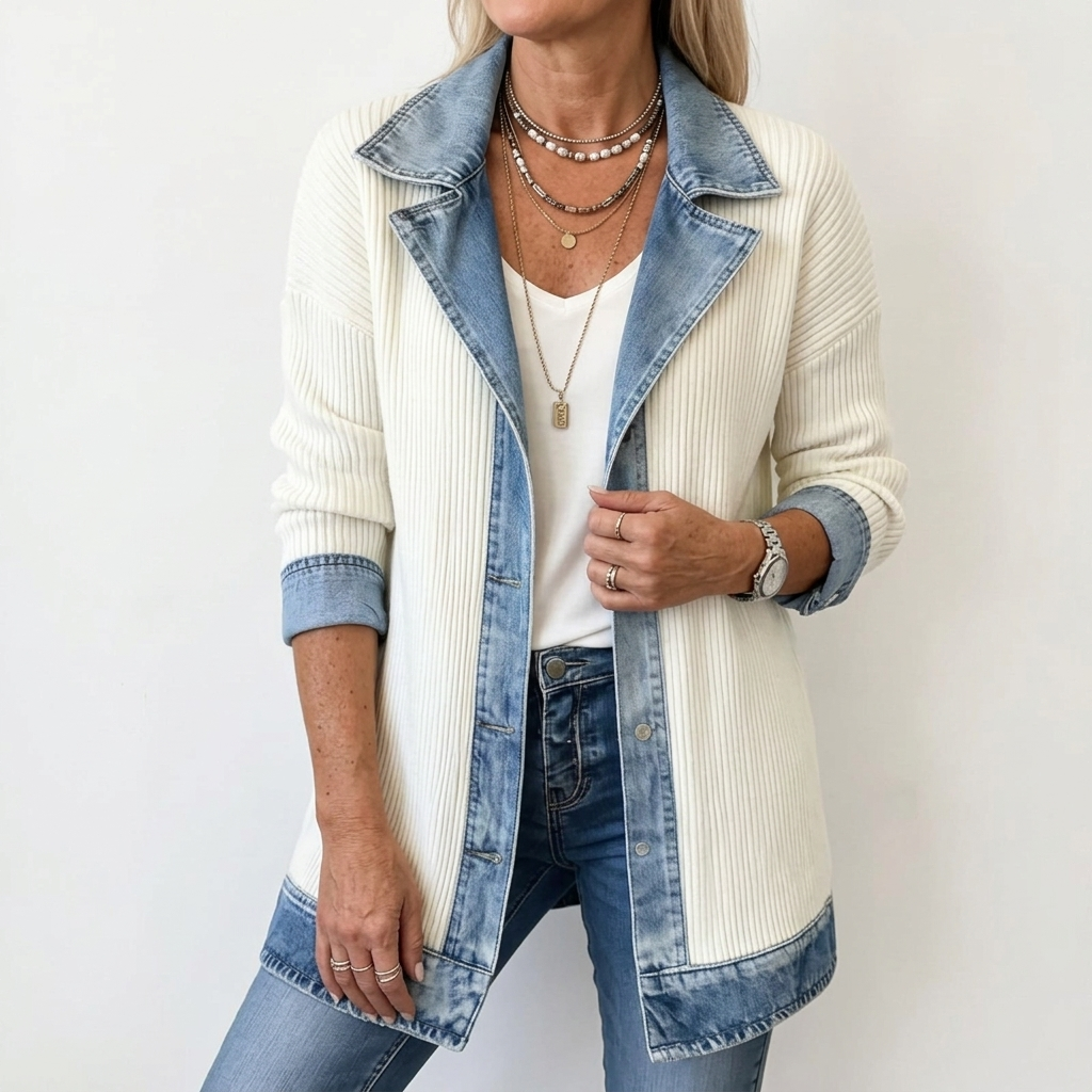 Jacke in Blau und Weiss - Ansicht 2