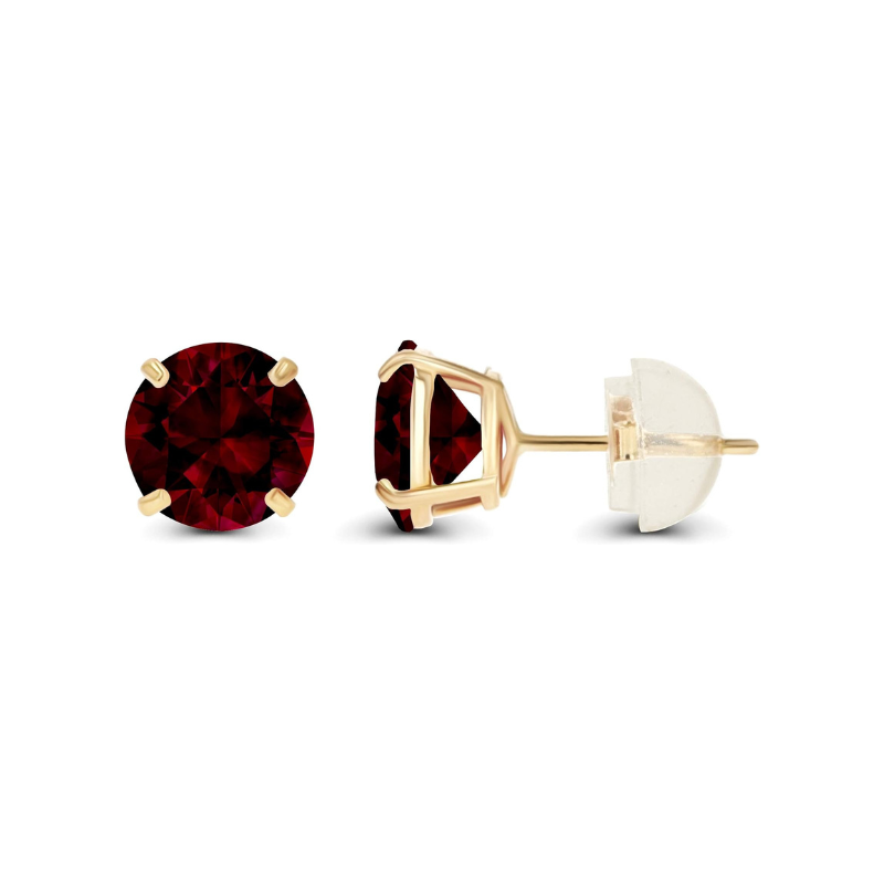 Ruby Round Stud Ohrringe | Gold