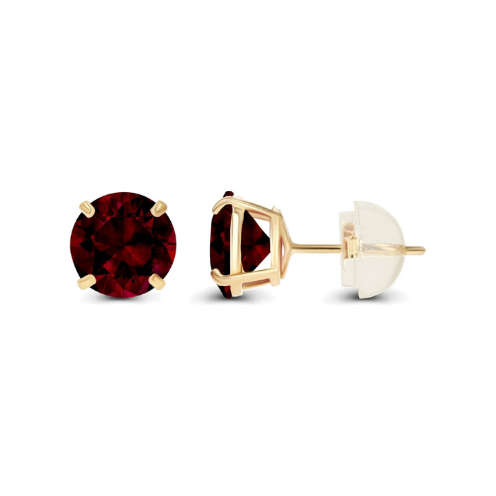 Ruby Round Stud Ohrringe | Gold
