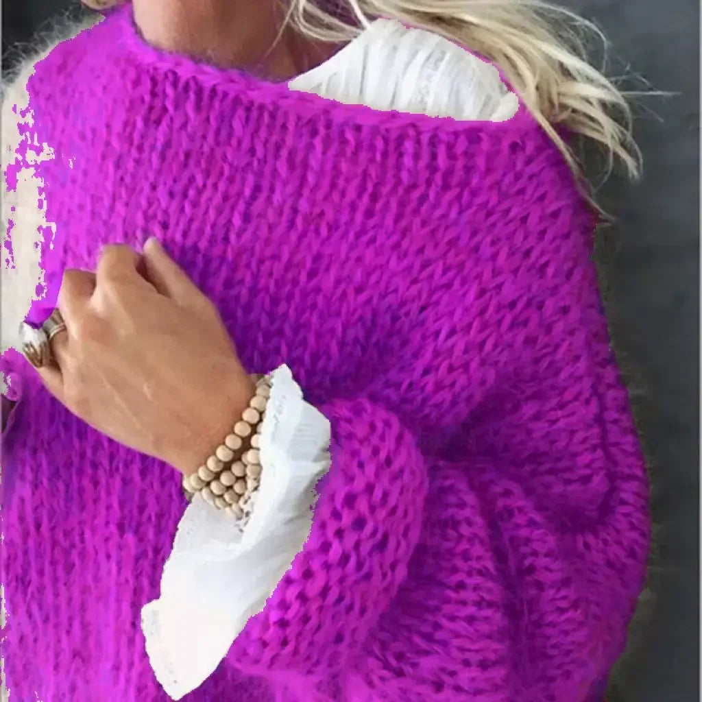 Strickpullover mit Langarm in Rosa - Ansicht 5