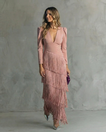 Midikleid mit Fransen - Ansicht 3